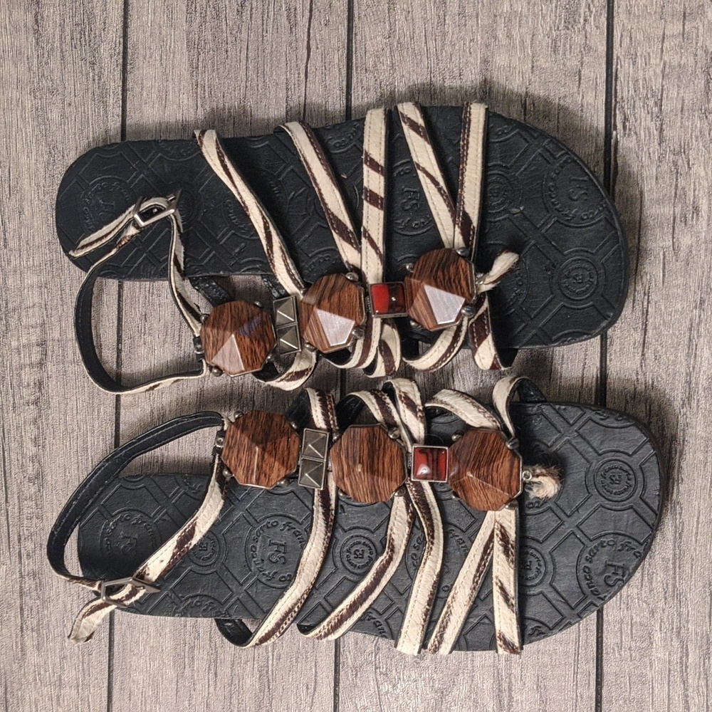 Zebra print flat sandals